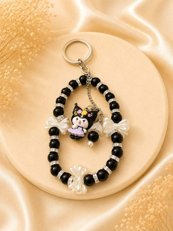 Midnight Kuromi Charm Keychain