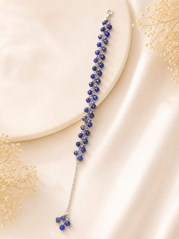 Midnight Bloom Beaded Bracelet